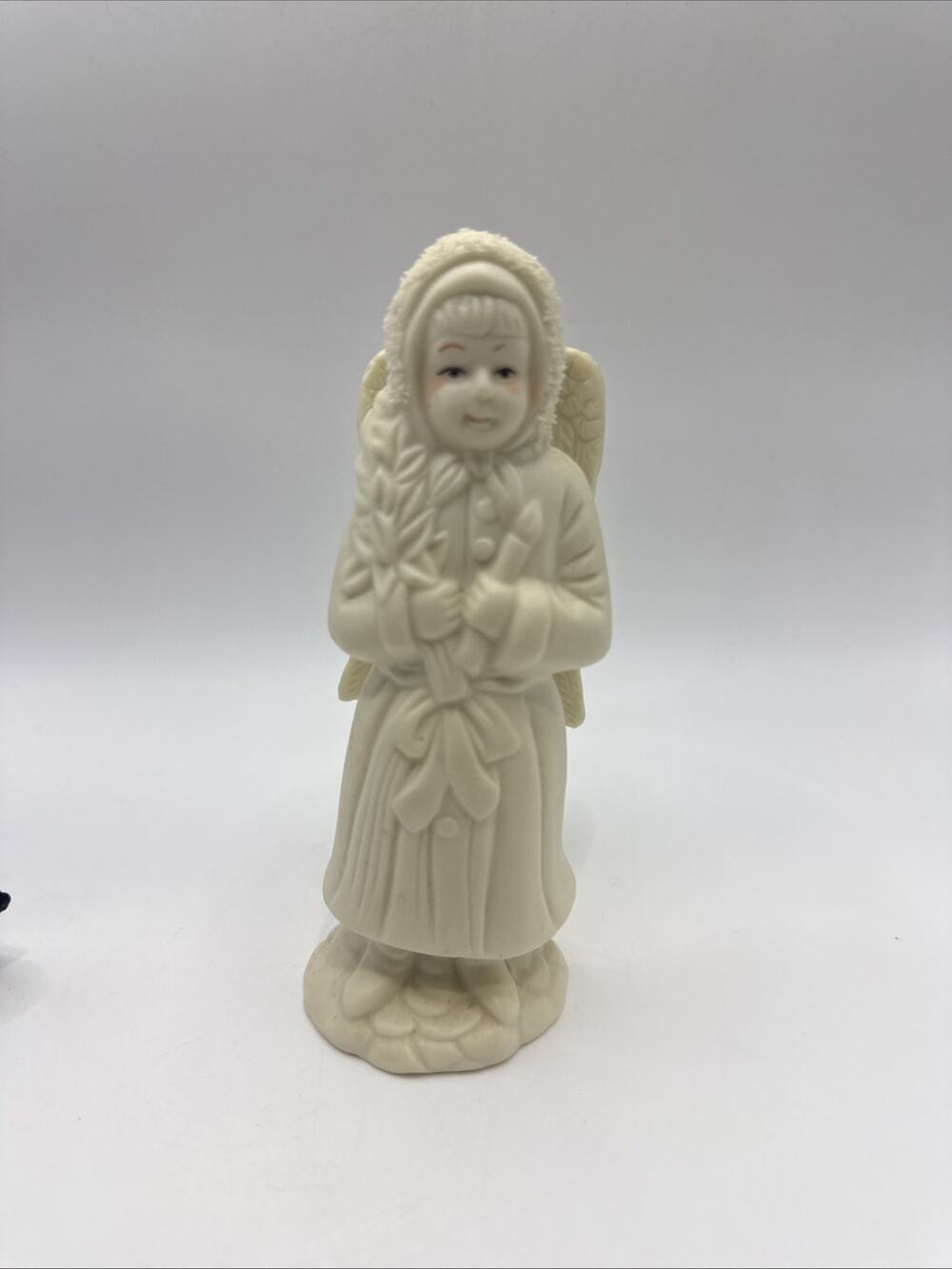 Vintage Ceramic Off White Angel Candle Holder 5.5” Tall EUC Christmas Holidays *